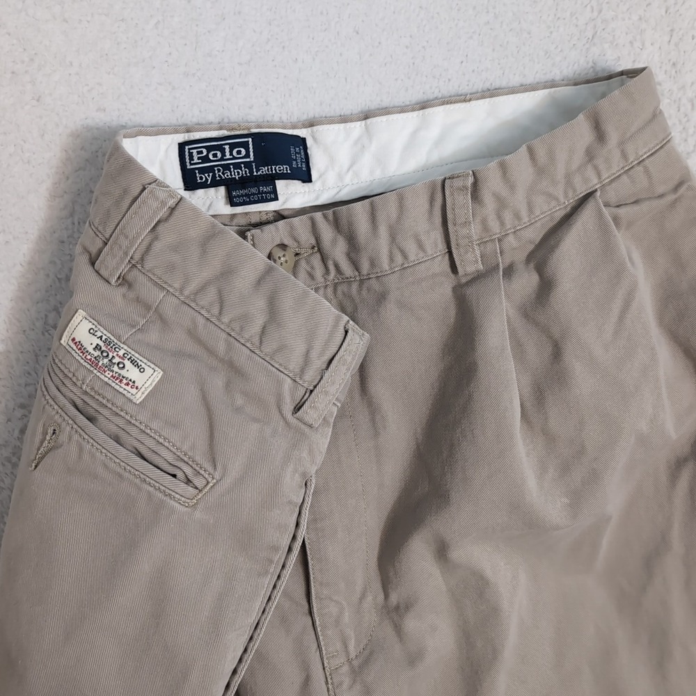 Vintage 90s Polo Ralph Lauren Hammond Pant Mens 38x30‎ Pleated Preppy Cotton